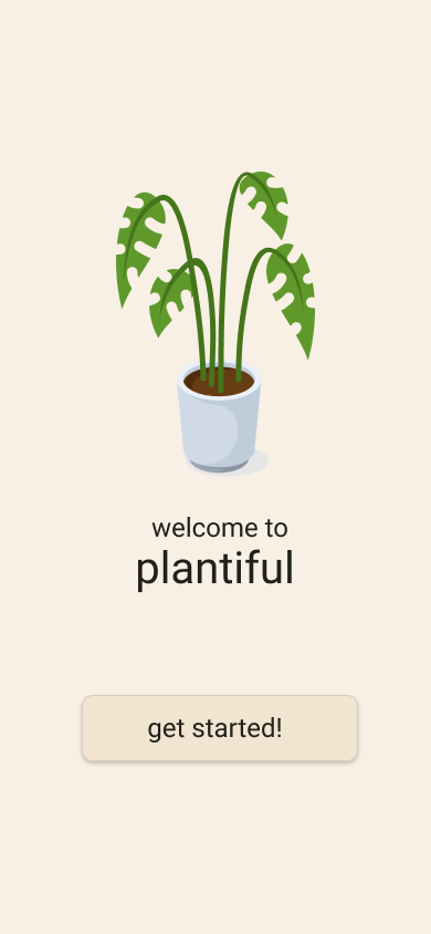 Plantiful app high-fidelity mockup